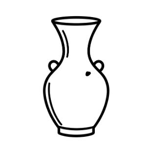 Line art of a vase with elegant curves